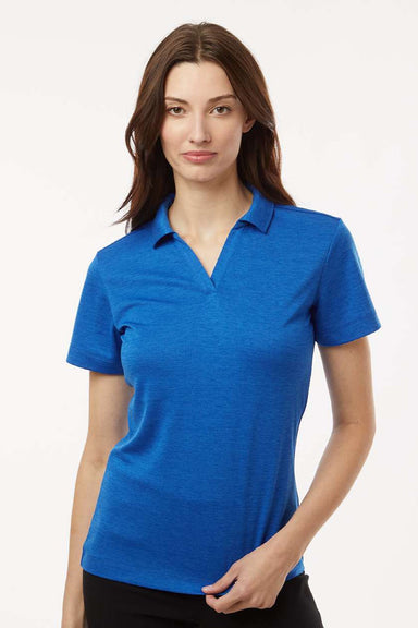 AllPro 4HM00L Womens Performance Melange Short Sleeve Polo Shirt Royal Blue Melange Model Front