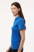 AllPro 4HM00L Womens Performance Melange Short Sleeve Polo Shirt Royal Blue Melange Model Side