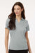 AllPro 4HM00L Womens Performance Melange Short Sleeve Polo Shirt Silver Grey Melange Model Front