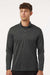 AllPro 4HM700 Mens Performance Melange 1/4 Zip Sweatshirt Black Melange Model Front
