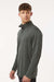 AllPro 4HM700 Mens Performance Melange 1/4 Zip Sweatshirt Charcoal Grey Melange Model Side