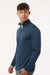 AllPro 4HM700 Mens Performance Melange 1/4 Zip Sweatshirt Navy Blue Melange Model Side