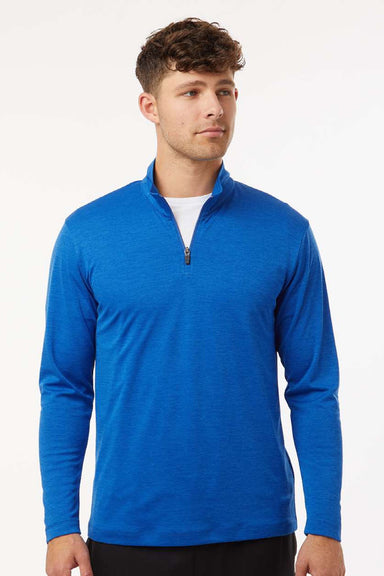 AllPro 4HM700 Mens Performance Melange 1/4 Zip Sweatshirt Royal Blue Melange Model Front