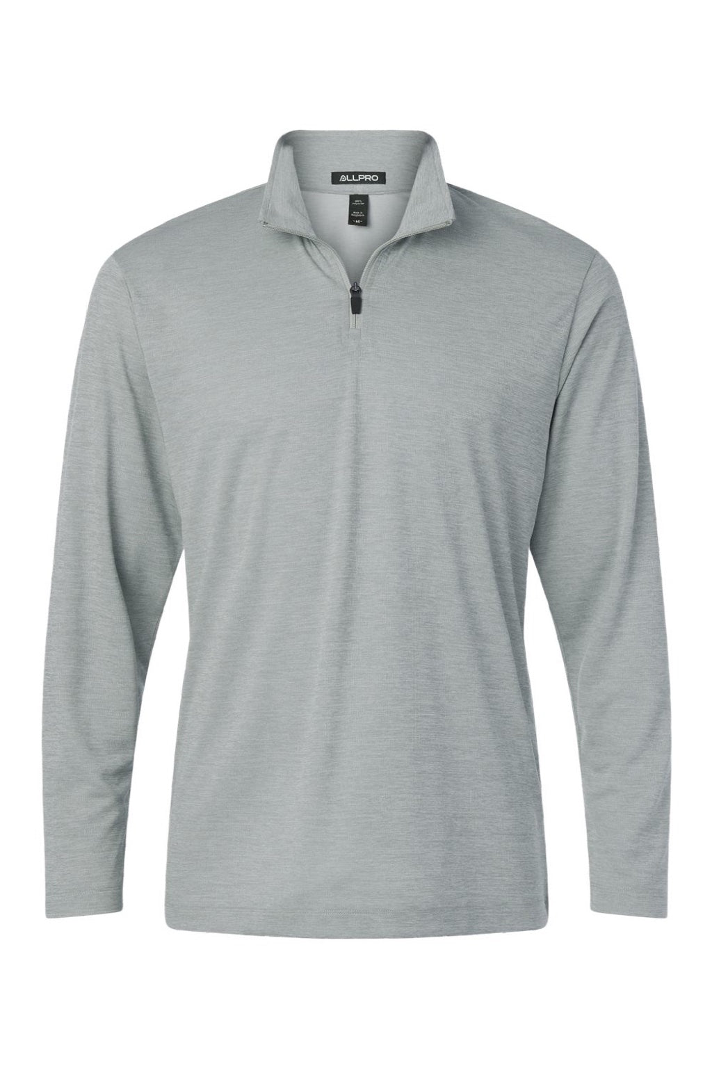 AllPro 4HM700 Mens Performance Melange 1/4 Zip Sweatshirt Silver Grey Melange Flat Front