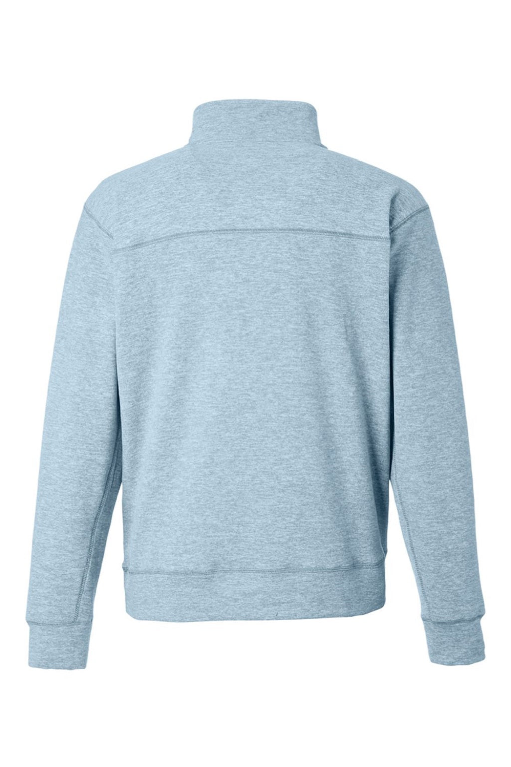 J America 8741 Mens Electric Fleece 1/4 Zip Sweatshirt w/ Pockets Electric Sky Blue Flat Back
