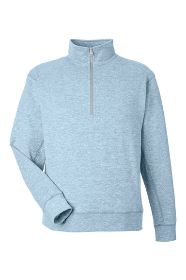 J America 8741 Mens Electric Fleece 1/4 Zip Sweatshirt w/ Pockets Electric Sky Blue Flat Front
