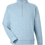 J America Mens Electric Fleece 1/4 Zip Sweatshirt w/ Pockets - Electric Sky Blue - New