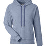 J America Womens Electric Fleece Hooded Sweatshirt Hoodie w/ Pockets - Electric Midnight Blue - New