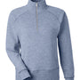 J America Womens Electric Fleece 1/4 Zip Sweatshirt w/ Pockets - Electric Midnight Blue - New