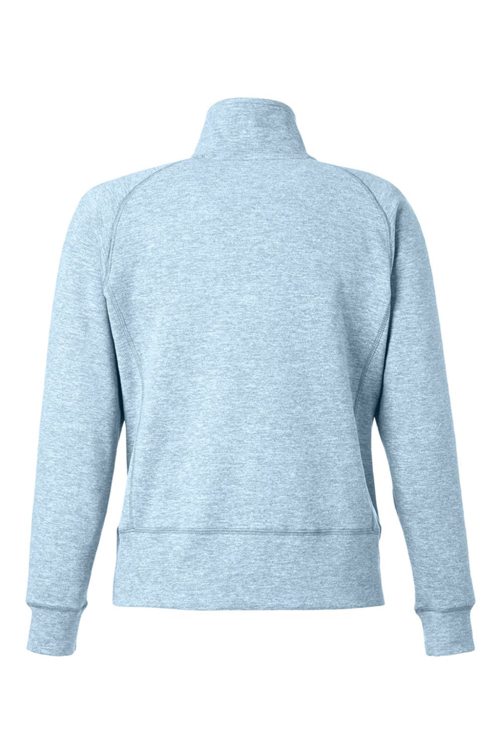 J America 8743 Womens Electric Fleece 1/4 Zip Sweatshirt w/ Pockets Electric Sky Blue Flat Back