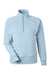 J America 8743 Womens Electric Fleece 1/4 Zip Sweatshirt w/ Pockets Electric Sky Blue Flat Front