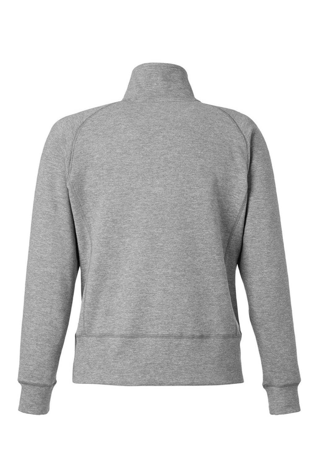 J America 8743 Womens Electric Fleece 1/4 Zip Sweatshirt w/ Pockets Electric Slate Grey Flat Back