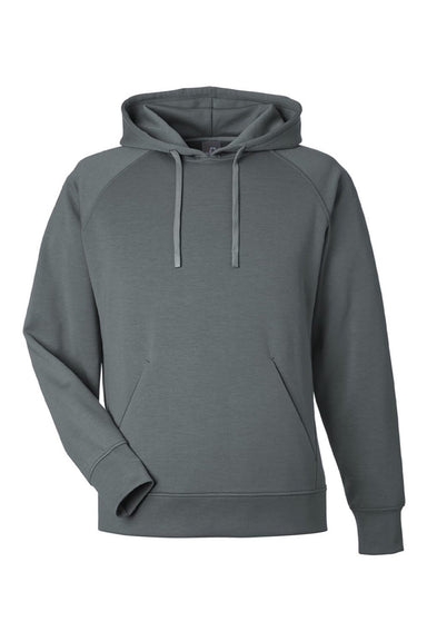 J America 8750 Mens Apex Fleece Hooded Sweatshirt Hoodie w/ Pouch Pocket Steel Grey Flat Front