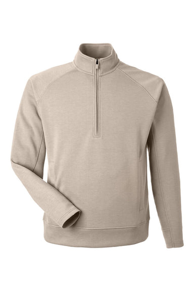 J America 8751 Mens Apex Fleece 1/4 Zip Sweatshirt w/ Pockets Mojave Brown Flat Front