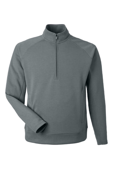 J America 8751 Mens Apex Fleece 1/4 Zip Sweatshirt w/ Pockets Steel Grey Flat Front