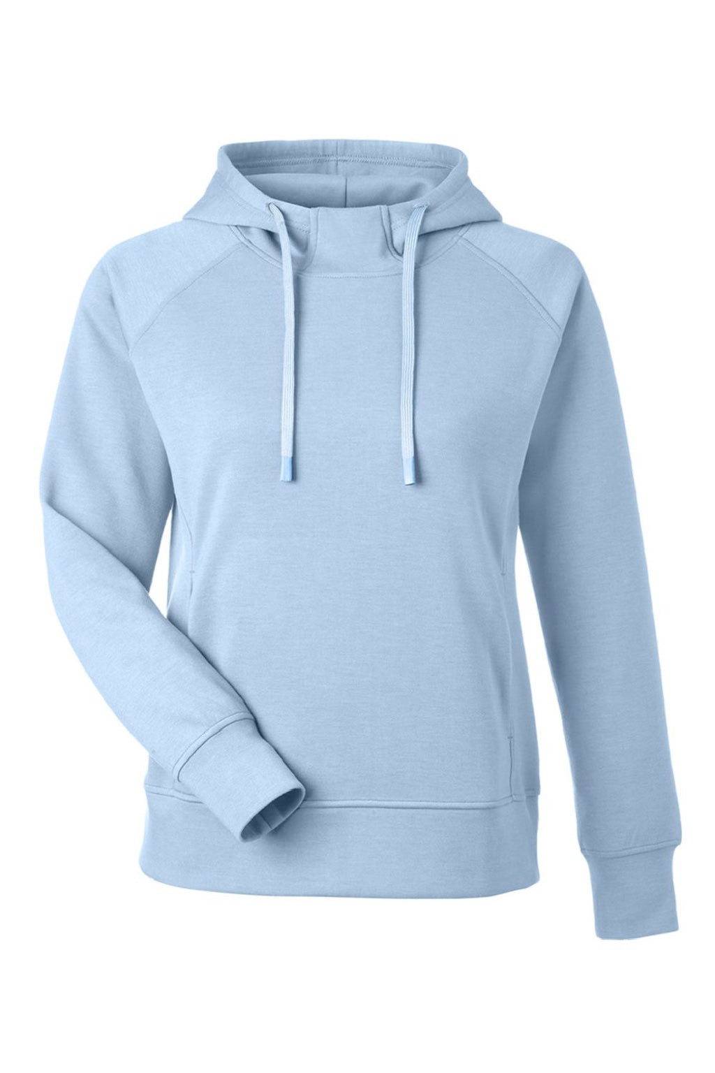 J America 8753 Womens Apex Fleece Hooded Sweatshirt Hoodie w/ Pockets Ice Blue Flat Front