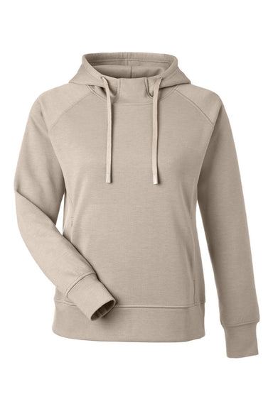 J America 8753 Womens Apex Fleece Hooded Sweatshirt Hoodie w/ Pockets Mojave Brown Flat Front