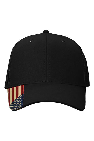 Kati Hats AM350M Mens USA Flag Mesh Adjustable Hat Black/USA Mesh Flat Front
