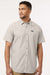 Columbia 199080 Mens Rapid Rivers Short Sleeve Button Down Shirt w/ Pocket Dark Stone Model Front