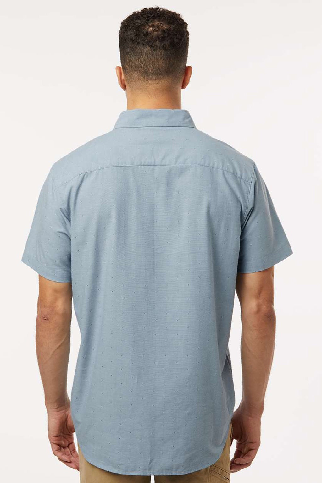 Columbia 199080 Mens Rapid Rivers Short Sleeve Button Down Shirt w/ Pocket Ripple Blue Model Back