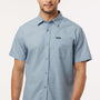 Columbia Mens Rapid Rivers Short Sleeve Button Down Shirt w/ Pocket - Ripple Blue - NEW