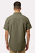 Columbia 199080 Mens Rapid Rivers Short Sleeve Button Down Shirt w/ Pocket Stone Green Model Back
