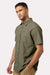 Columbia 199080 Mens Rapid Rivers Short Sleeve Button Down Shirt w/ Pocket Stone Green Model Side