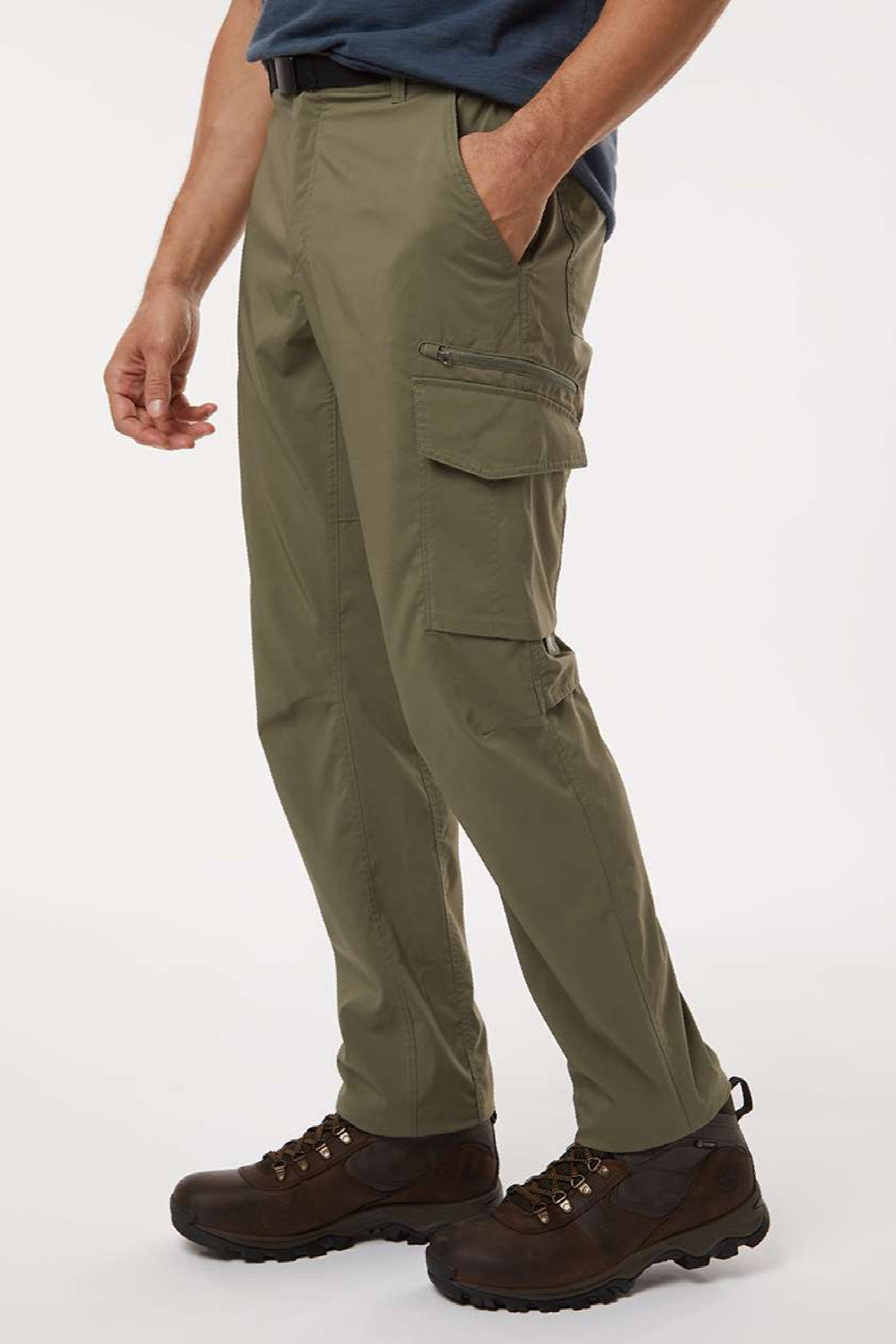 Columbia 212335 Mens Skien Valley Cargo Pants w/ Pockets Stone Green Model Side