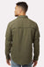 Columbia 212332 Mens Skien Valley Long Sleeve Button Down Shirt w/ Pocket Stone Green Model Back