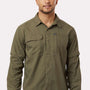 Columbia Mens Skien Valley Moisture Wicking Long Sleeve Button Down Shirt w/ Pocket - Stone Green - NEW