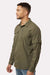 Columbia 212332 Mens Skien Valley Long Sleeve Button Down Shirt w/ Pocket Stone Green Model Side