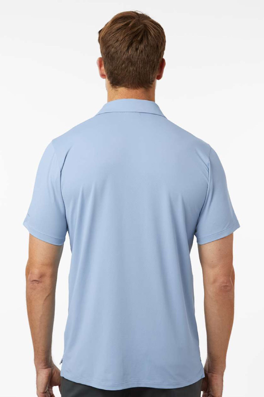 Columbia 211856 Mens Tech Trail Utility Short Sleeve Polo Shirt Ripple Blue Model Back