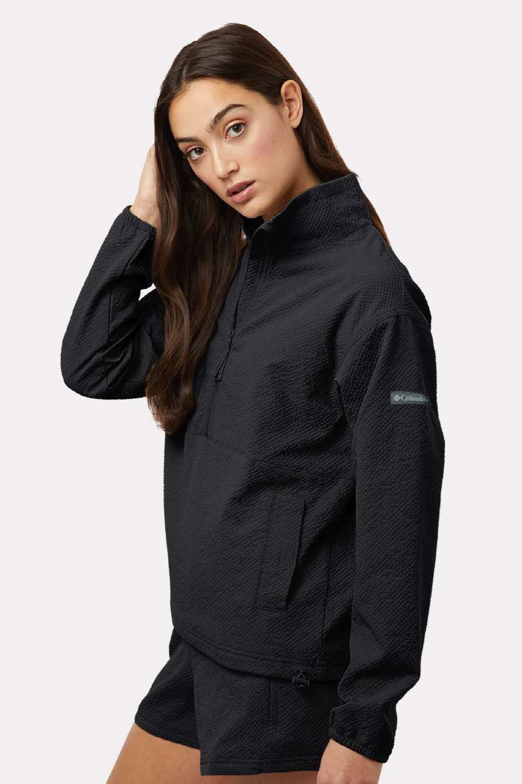 Columbia 211893 Womens Sucker For Summer 1/4 Zip Jacket Black Model Side