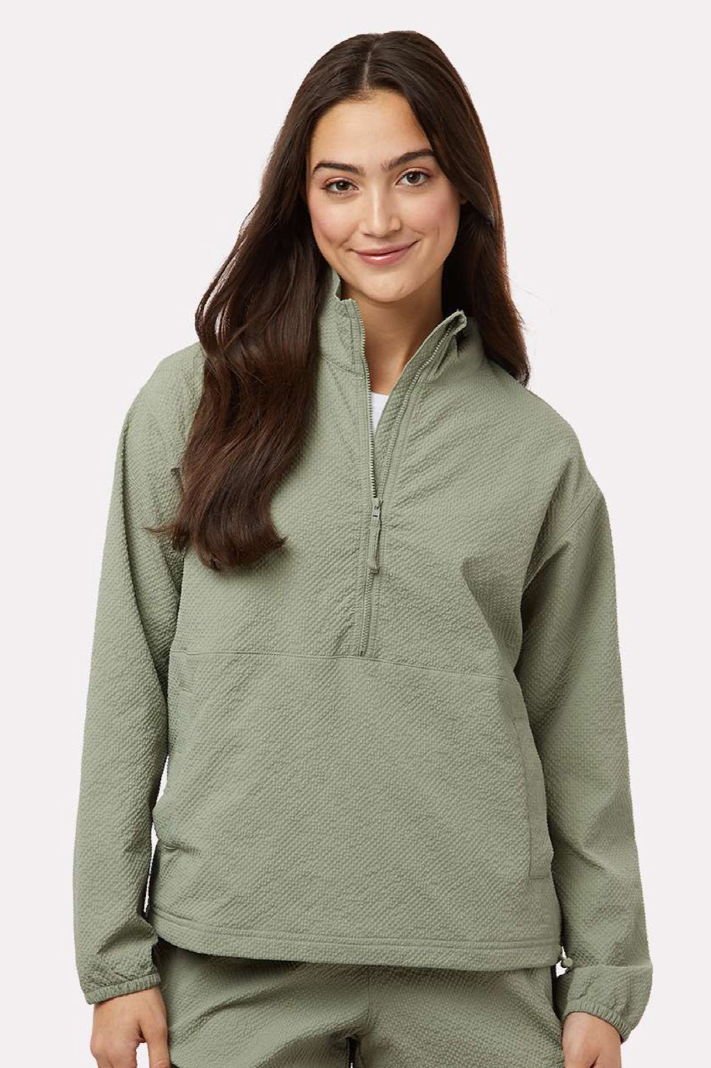 Columbia 211893 Womens Sucker For Summer 1/4 Zip Jacket Safari Green Model Front