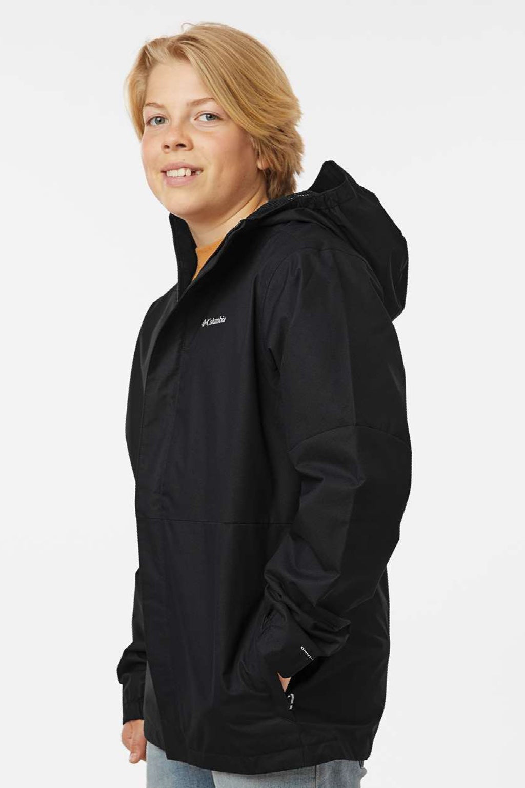 Columbia 211592 Youth Hikebound II Full Zip Hooded Jacket Black Model Side