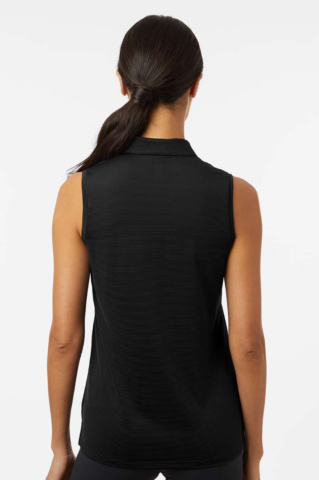 Adidas A1005 Womens Ottoman Sleeveless Polo Shirt Black Model Back