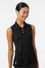 Adidas A1005 Womens Ottoman Sleeveless Polo Shirt Black Model Front