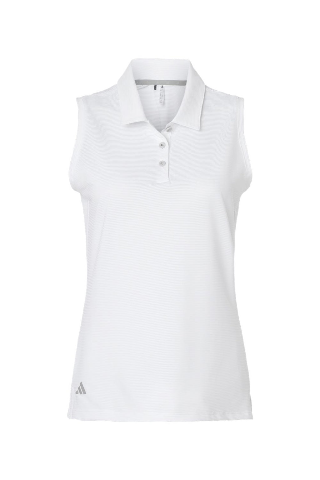 Adidas A1005 Womens Ottoman Sleeveless Polo Shirt White Flat Front