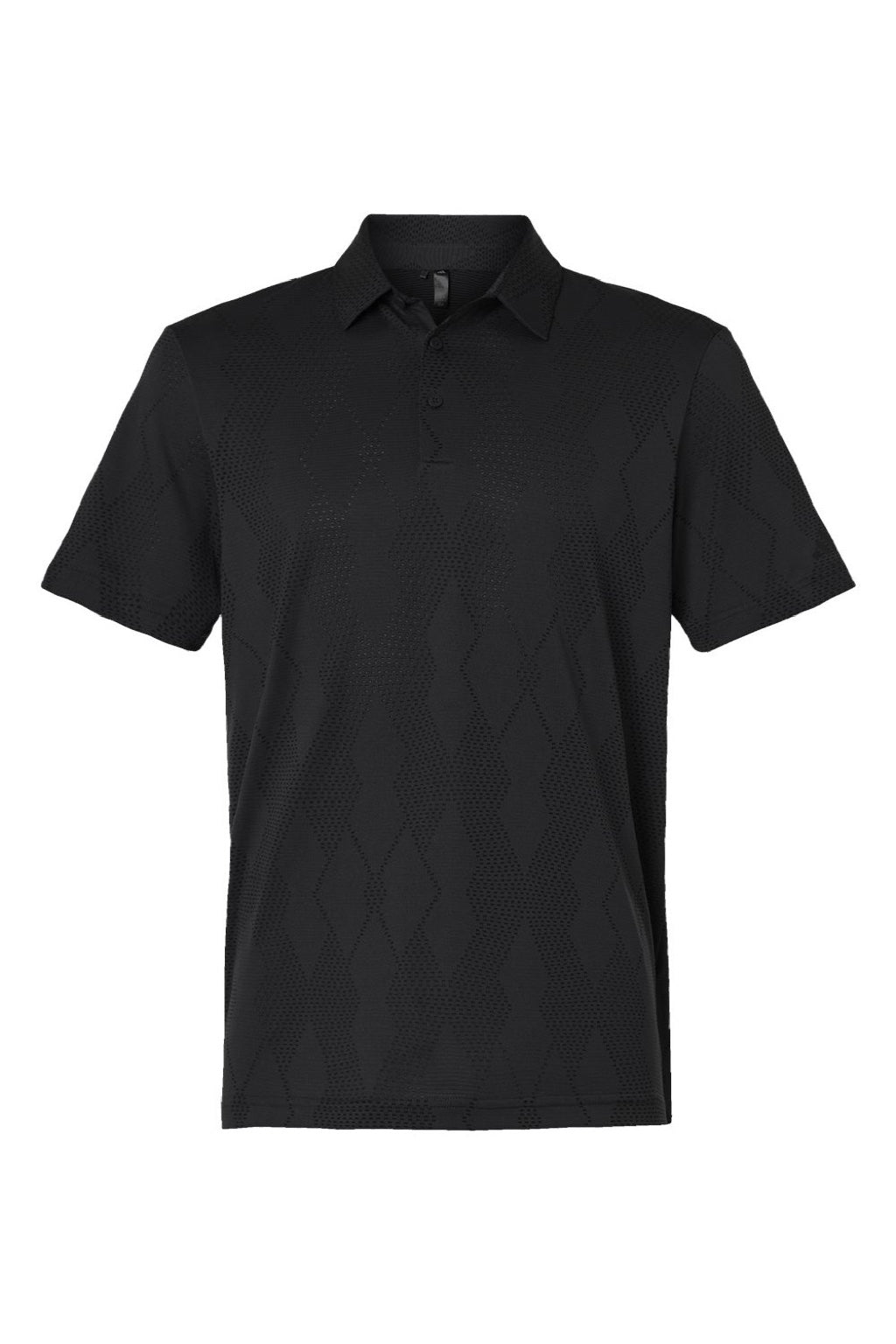 Adidas A2008 Mens Ultimate Textured Short Sleeve Polo Shirt Carbon Black Flat Front