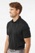 Adidas A2008 Mens Ultimate Textured Short Sleeve Polo Shirt Carbon Black Model Side