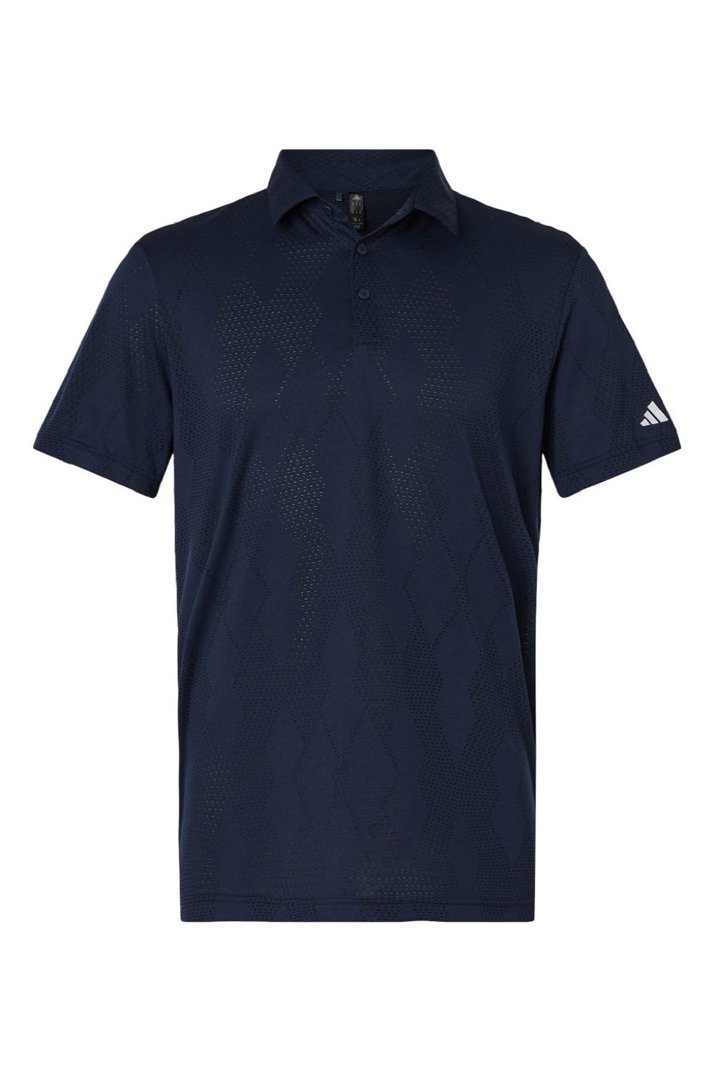 Adidas A2008 Mens Ultimate Textured Short Sleeve Polo Shirt Collegiate Navy Blue Flat Front