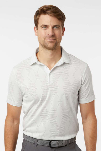 Adidas A2008 Mens Ultimate Textured Short Sleeve Polo Shirt White Model Front