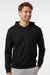 Adidas A2009 Mens Ultimate Elevated Hooded Sweatshirt Hoodie Black Model Front