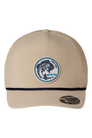 Columbia Hats 212134 Mens Tidal Pursuit 3D Stretch Snapback Hat Ancient Fossil Brown Flat Front