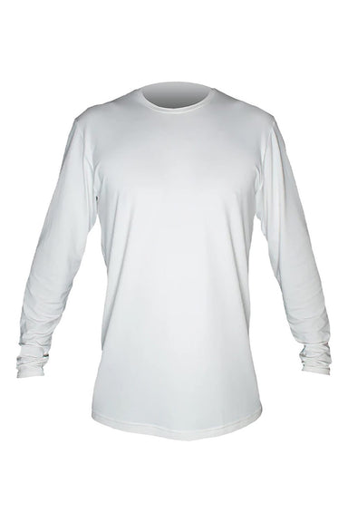 Anetik MVLPRL8 Mens Low Pro Tech Long Sleeve Crewneck T-Shirt Heather White Flat Front