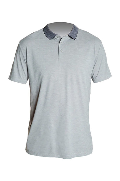 Anetik MPTNTS0 Mens Transit Tech Short Sleeve Polo Shirt Heather Alloy Grey Flat Front