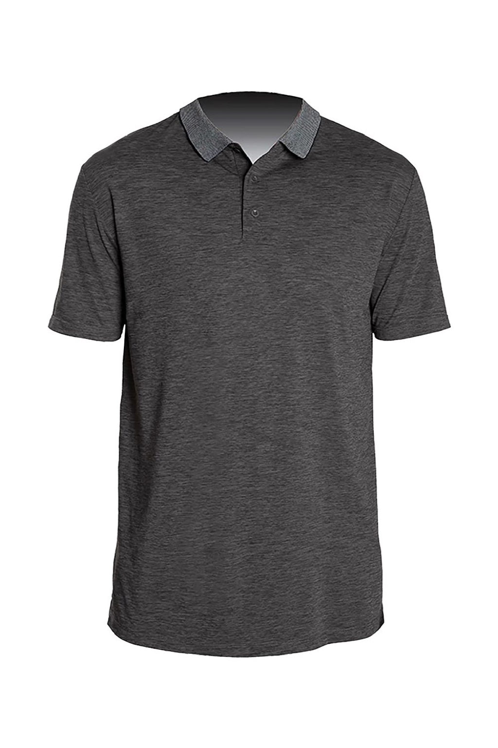 Anetik MPTNTS0 Mens Transit Tech Short Sleeve Polo Shirt Heather Charcoal Grey Flat Front