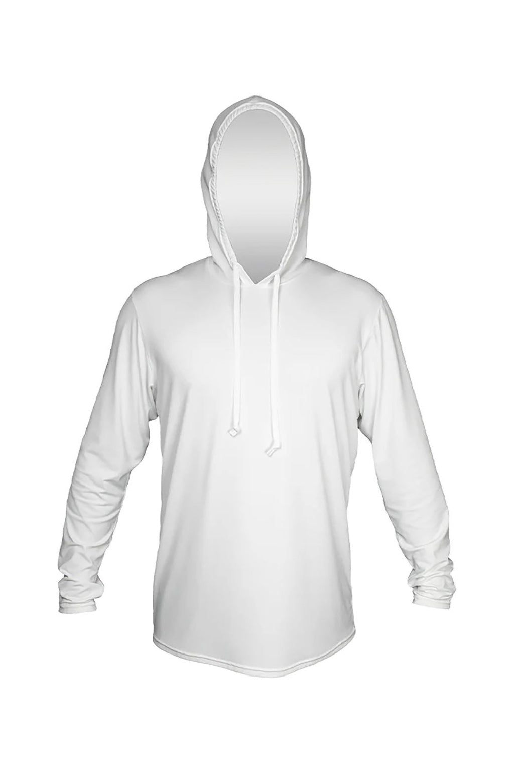 Anetik MVLPRH8 Mens Low Pro Tech Long Sleeve Hooded T-Shirt Hoodie Heather White Flat Front