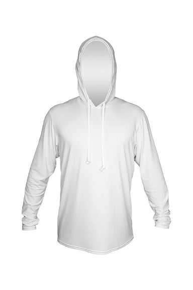 Anetik MVLPRH8 Mens Low Pro Tech Long Sleeve Hooded T-Shirt Hoodie Heather White Flat Front