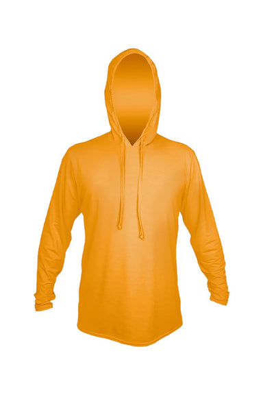 Anetik MVLPRH8 Mens Low Pro Tech Long Sleeve Hooded T-Shirt Hoodie Heather Phoenix Gold Flat Front